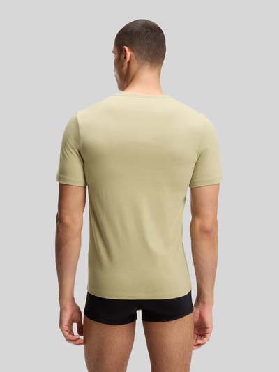 BOSS T-shirty o kroju slim fit z czystej bawełny w zestawie 3 szt. Oliwkowy 4