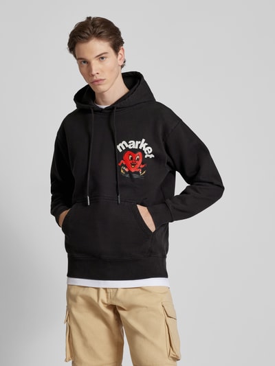 MARKET Hoodie mit Label-Print Modell 'FRAGILE' Black 4