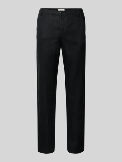Casual Friday Regular Fit Leinenhose mit Eingrifftaschen Modell 'Pandrup' Black 2