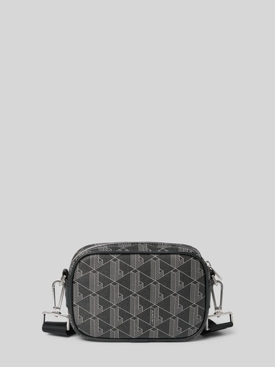 Produktfoto, schwarze REPORTER BAG von Lacoste für Herren, geometrisches Muster, rechteckige Form, glatte strukturierte Oberfläche