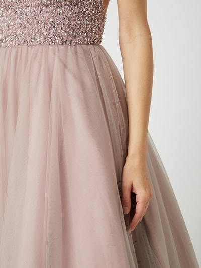 Unique Abendkleid mit Zierperlenbesatz  Mauve 5