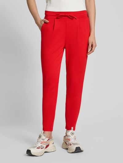 ICHI Slim Fit Bundfaltenhose mit verkürztem Schnitt Modell 'KATE' Rot 4