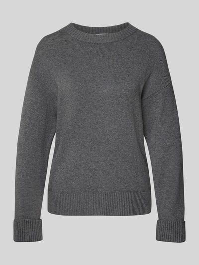 s.Oliver RED LABEL Relaxed Fit Strickpullover aus Baumwoll-Mix mit Woll-Anteil Mittelgrau Melange 2