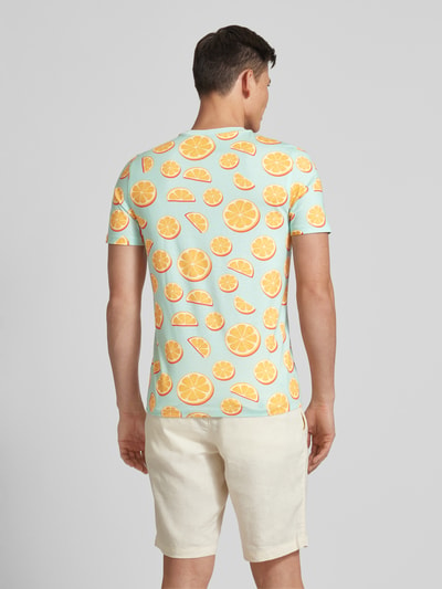 MCNEAL T-shirt we wzory na całej powierzchni Neonowy pomarańczowy 5