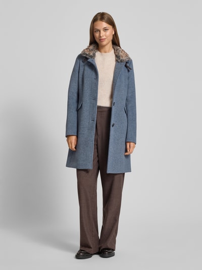 Christian Berg Woman Selection Regular Fit Mantel mit Woll-Anteil Dunkelblau Melange 1