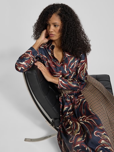 Weekend Max Mara Bluzka koszulowa o kroju regular fit z czystego jedwabiu model ‘RIVE’ Granatowy 3