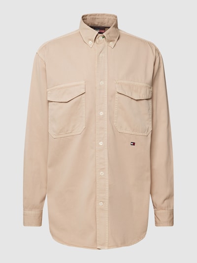 Tommy Hilfiger Vrijetijdsoverhemd met logostitching, model 'ARCHIVE' Beige - 2