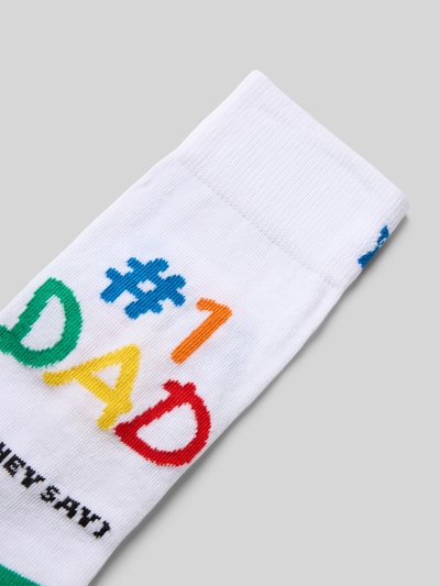 Produktfoto, Socken mit Label-Print von Happy Socks z mieszanki bawełny, dopasowany krój, prążkowane wykończenie, nadruk z logo