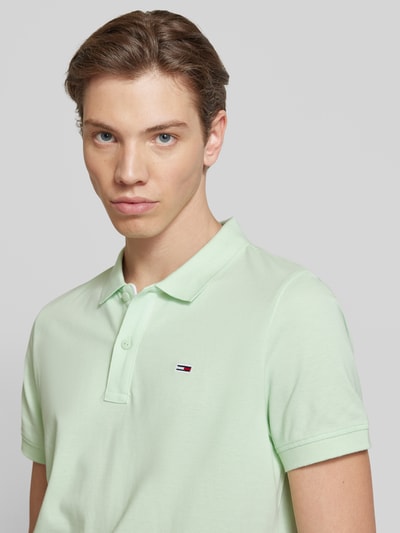 Tommy Jeans Slim fit poloshirt met logostitching Mintgroen - 3