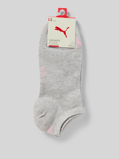 Produktfoto, Sneakersocken mit Logo im 3er-Pack von PUMA aus grauem Baumwoll-Mix mit Stretch-Anteil und körpernaher Passform für Damen