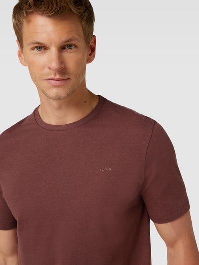 s.Oliver RED LABEL T-Shirt mit Label-Detail Modell 'BASIC' Pflaume 3