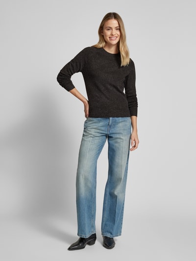 Vero Moda Regular Fit Strickpullover in Melange Modell 'DOFFY' Dunkelbraun 1