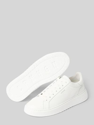 Produktfoto, Sneaker aus echtem Leder mit Logo-Detail von Copenhagen in Weiß, abgerundete Form, profilierte Sohle, echtes Leder, Größe 44,