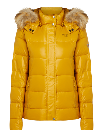 Pepe Jeans Steppjacke mit abnehmbarer Kapuze Modell 'Elena' Dunkelgelb 2