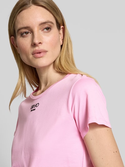 LIU JO SPORT T-Shirt mit Label-Print Rosa 3