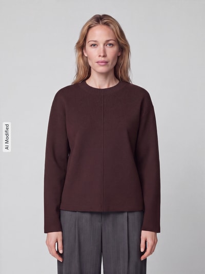 s.Oliver RED LABEL Relaxed Fit Sweatshirt aus Baumwoll-Mix Dunkelbraun 4