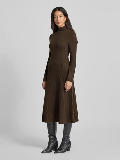 Tommy Hilfiger Regular fit vrijetijdsjurk van zuivere wol Middenbruin - 1
