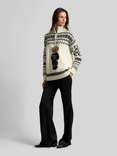Polo Ralph Lauren Pullover aus Wolle Kaschmir mit Teddy-Motiv Weiss 1