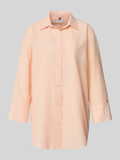 Tommy Hilfiger relaxed fit blouse met katoen van seersucker Oranje - 2
