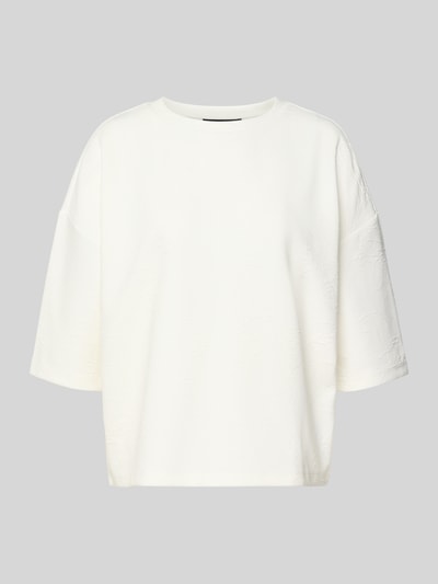 Produktfoto, Oversized T-Shirt mit Rundhalsausschnitt Modell 'Ucherry' von Someday, Damen T-Shirt aus Baumwoll-Mix mit Stretch-Anteil in Weiß, strukturierte glatte Oberfläche