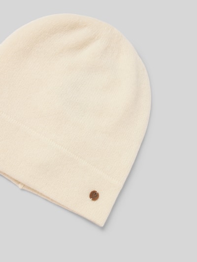 Fraas Kaschmirmütze mit Label-Applikation Offwhite 2