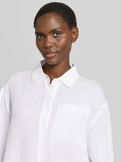 Marc Cain Bluse aus Ramie mit Brusttasche Weiss 3