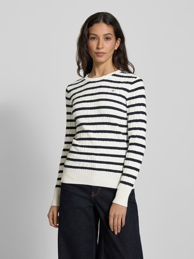 Gant Strickpullover mit Stretch-Anteil Offwhite 4