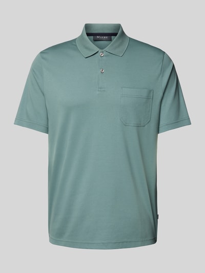 MAERZ Muenchen Regular fit poloshirt met borstzak Jeansblauw - 2