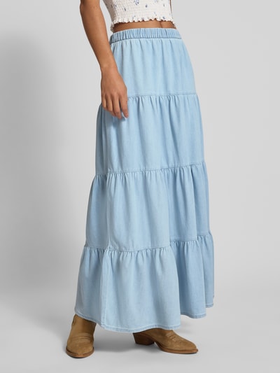 Pieces Długa spódnica jeansowa z mieszanki bawełny model ‘TULA’ Jasnoniebieski 4
