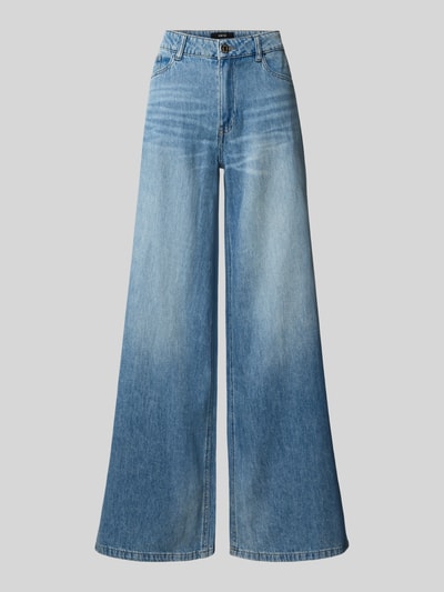 Produktfoto, Wide Fit Jeans aus reiner Baumwolle van zero, dames jeans van puur katoen met 5-pocketmodel, knoop- en ritssluiting, blauw, rechte wide fit, bandwijdte maat 36: 40 cm, binnenbeenlengte maat 36: 80 cm