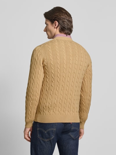 Gant Sweter z dzianiny z prążkowanymi wykończeniami Beżowy melanż 5