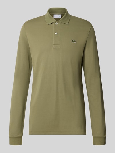 Produktfoto, Regular Fit Poloshirt aus reiner Baumwolle von Lacoste in Olivgrün, klassische Form, feine Textur, Herren Poloshirt von Lacoste