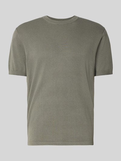 Christian Berg Men T-Shirt mit geripptem Rundhalsausschnitt Metallic Gruen 2