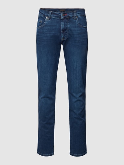 bugatti Slim Fit Jeans in unifarbenem Design Blau 2