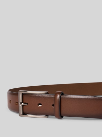 Produktfoto, Ledergürtel mit Dornschließe van Bugatti, herenriem van echt leer in klassiek model met labeldetail, breedte 4 cm