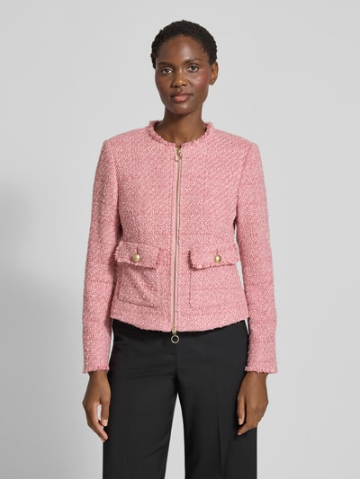 WHITE LABEL Blazer in Bouclé-Optik mit Rundhalsausschnitt Rosa 4