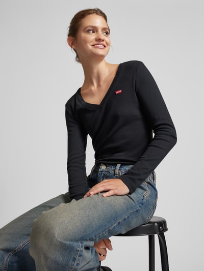 Levi's® Longsleeve mit V-Ausschnitt Black 3