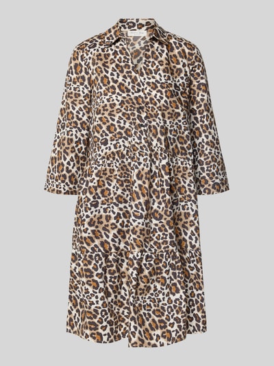 Christian Berg Woman Knielange overhemdjurk met V-hals en 3/4-mouwen Zwart - 2