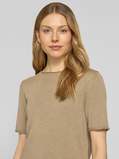 Marc O'Polo Regular Fit Pullover aus Baumwoll-Leinen-Mix Beige 3