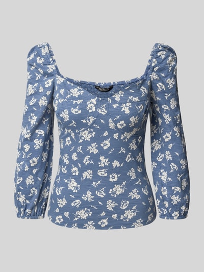 Lauren Ralph Lauren Bluse aus reiner Baumwolle Modell 'Sherna' Hellblau Melange 2