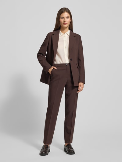 MORE & MORE Stoffen broek met Franse steekzakken Chocoladebruin - 1