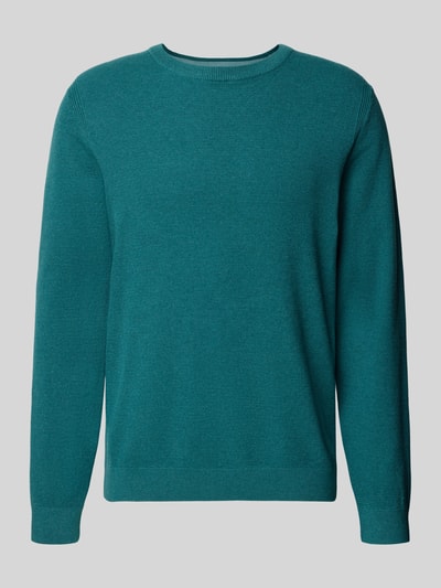 Tom Tailor Sweter z dzianiny o kroju regular fit z czystej bawełny Petrol 2