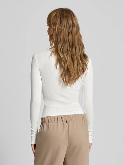 Tommy Jeans Longsleeve Henley-Shirt mit Rippstruktur Offwhite 5