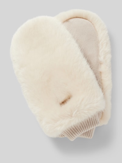 Barts Handschuhe mit Label-Detail Modell 'Fur Mitts' Offwhite 1