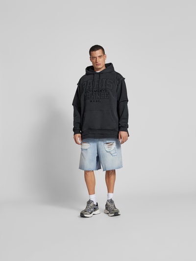 VETEMENTS Oversized Hoodie im Layering-Look Dunkelgrau 1