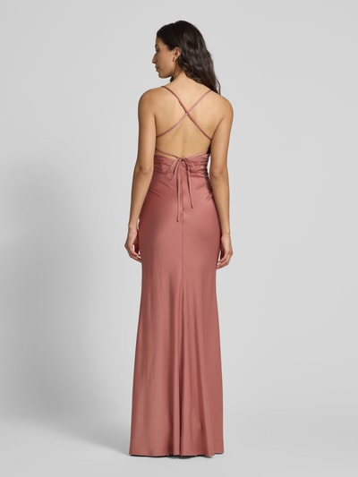 Luxuar Abendkleid mit Raffungen und rückseitigem Reißverschluss Altrosa 5