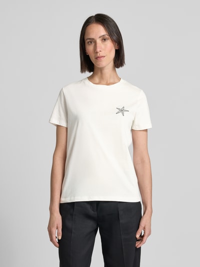 ICHI T-Shirt mit Motiv-Stitching Modell 'CAMINO' Weiss 4