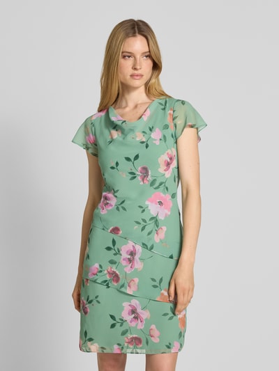 Christian Berg Cocktail Knielanges Cocktailkleid mit Wasserfall-Ausschnitt Apfel 4
