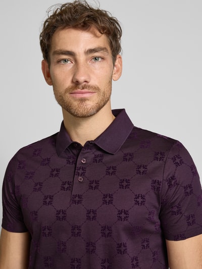 JOOP! Collection Slim Fit Poloshirt mit kurzer Knopfleiste Modell 'Bartholo' Violett 3