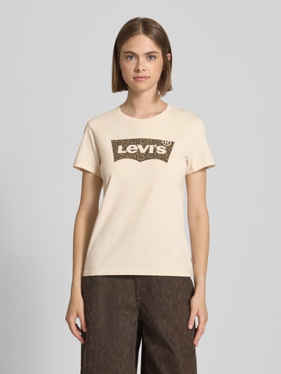 Levi's® T-shirt met labelprint, model 'THE PERFECT TEE' Zand - 4